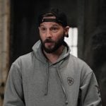 Cal’s grey print hoodie on Marshals