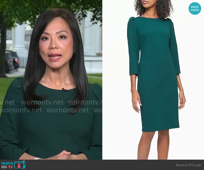 Calvin Klein 3/4 Sleeve Sheath Dress worn by Weijia Jiang on CBS Mornings