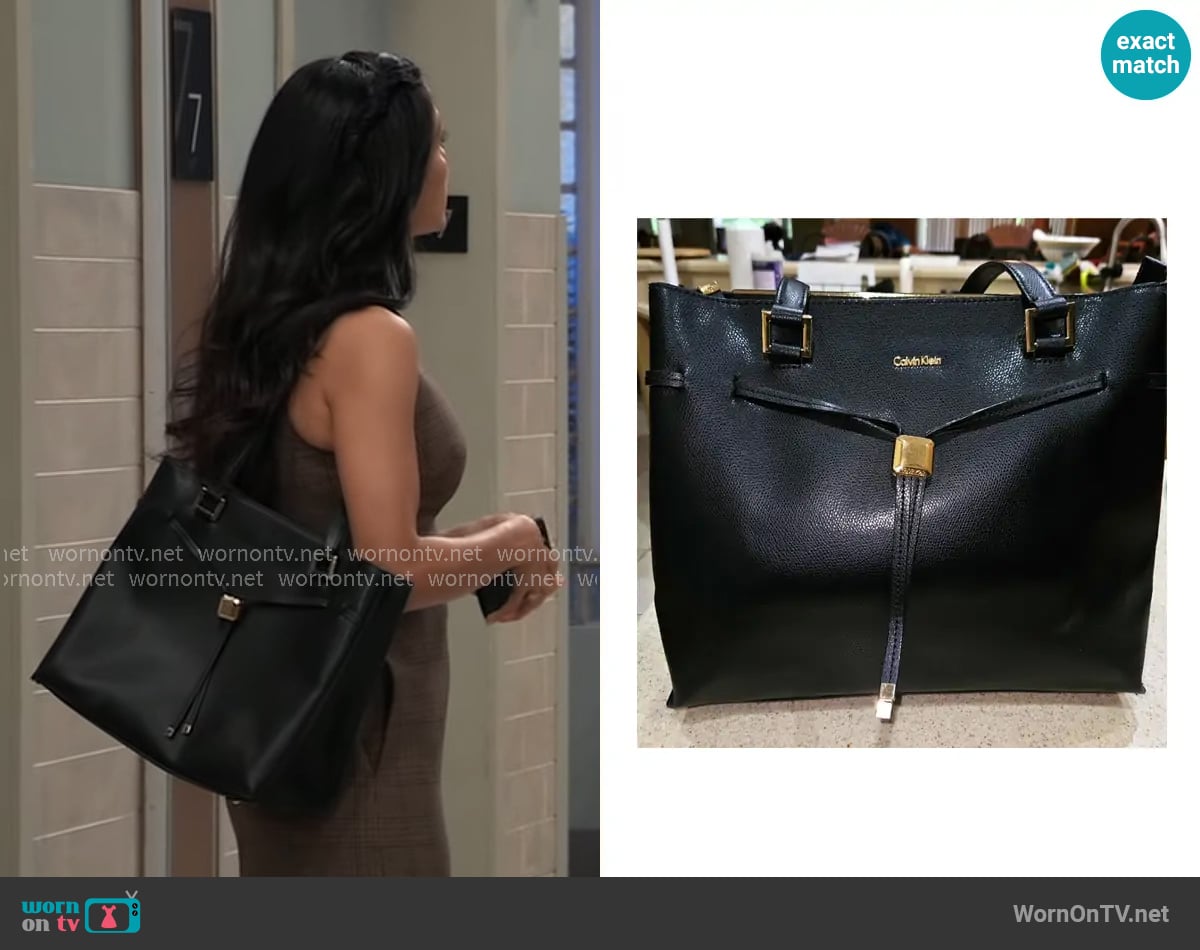 Calvin Klein Cindy Tote worn by Justine Turner (Nazneen Contractor) on General Hospital