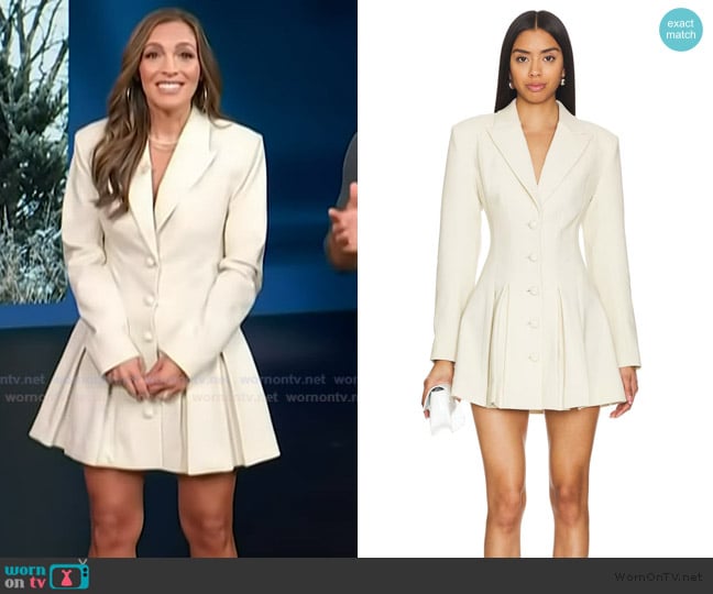 Camila Coelho Daytona Blazer Dress worn by Emily Orozco on Access Hollywood