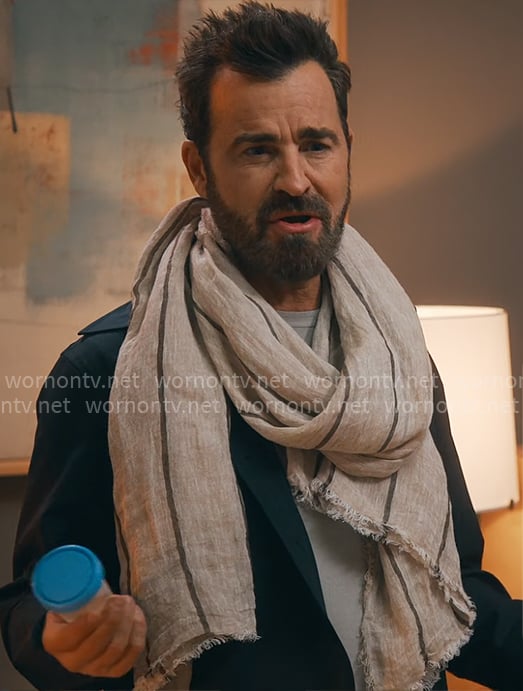 Cam's striped scarf on Running Point