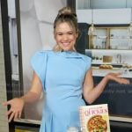 Carleigh Bodrug’s blue draped mini dress on Good Morning America