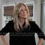 Carly's black button down top on General Hospital