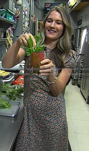 Caroline Chambers’s floral print puff sleeve dress on Today