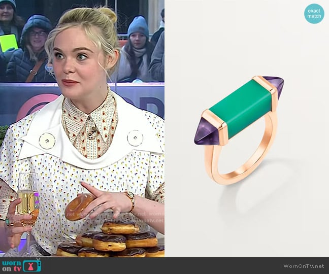 Cartier Les Berlingots de Cartier Ring worn by Elle Fanning on Today