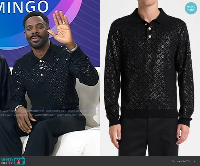 Casablanca Hot Fix Monogram Long-Sleeve Shirt worn by Colman Domingo on Today