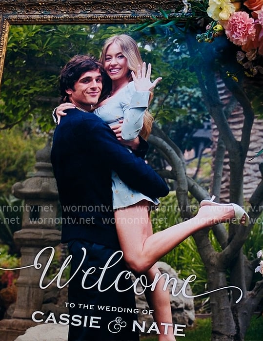 Cassie’s light blue wedding photo dress on Euphoria