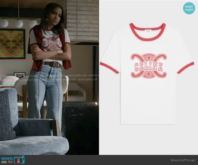 Celine 70's t-shirt in cotton jersey worn by May Grant (Corinne Massiah) on 9-1-1