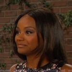 Chanel’s black floral mini dress on Days of our Lives