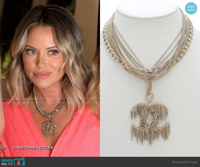 Chanel Fringe Rock Chain Necklace worn by Amanda Frances on The Real Housewives of Beverly Hills