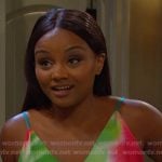 Chanel’s printed cami and pants on Days of our Lives