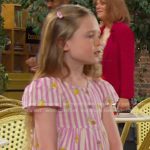 Charlotte’s pink striped dress on Days of our Lives