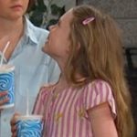 Charlotte’s pink striped dress on Days of our Lives