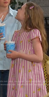 Charlotte’s pink striped dress on Days of our Lives