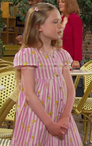 Charlotte's pink striped dress on Days of our Lives