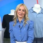 Chassie’s blue shirt and gold chain belt on Today