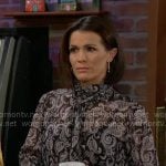 Chelsea’s paisley print tie-neck dress on The Young and the Restless