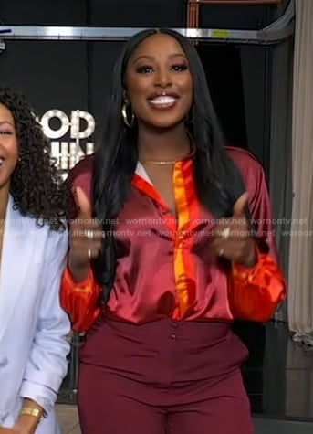 Chiney’s red ombre blouse on Good Morning America