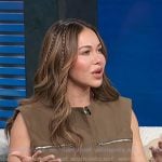 Chiquis Rivera’s brown zipped vest on Access Hollywood