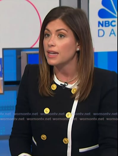 Chloe’s black double breasted contrast jacket on NBC News Daily