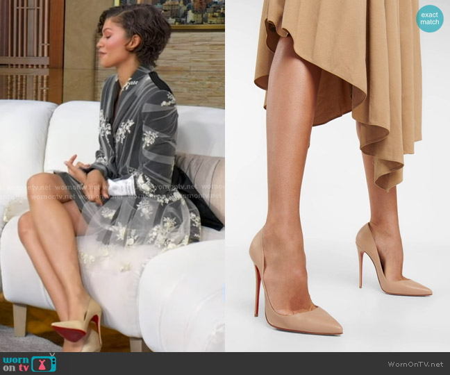 Christian Louboutin So Kate 120 Leather Pumps worn by Zendaya on Good Morning America