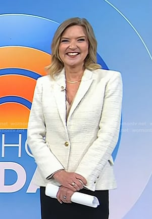 Christine's ivory tweed blazer on Today