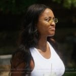 Ciara’s yellow lens sunglasses on Summer House