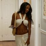 Ciara’s white halter top and skirt on Summer House