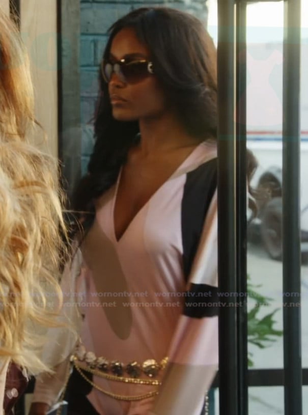Ciara’s abstract print top on Summer House