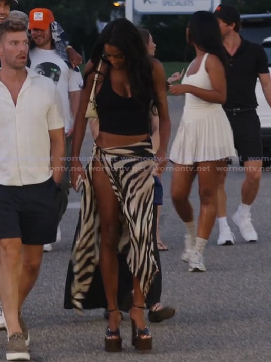 Ciara's black halter top on Summer House