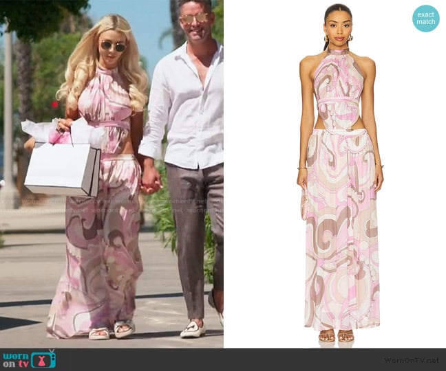 Cin Cin Rosette Maxi Dress worn by Lacy Nicole on The Valley