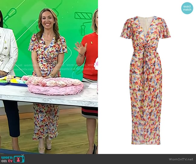 Cinq à Sept Gale Wildflower Bunch Midi-Dress worn by Shannon Doherty on Today