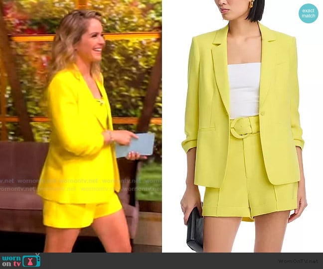 Cinq a Sept Khloe Ruched-Cuff Blazer worn by Sara Haines on The View