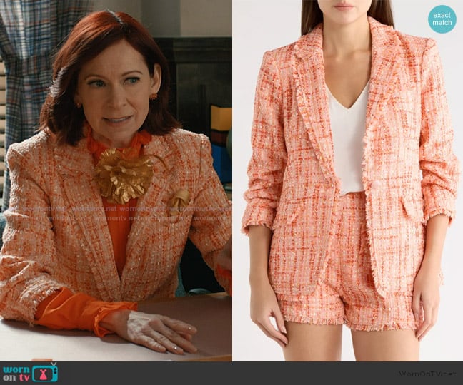 Cinq a Sept Lucie Khloe Bouclé Blazer worn by Elsbeth Tascioni (Carrie Preston) on Elsbeth