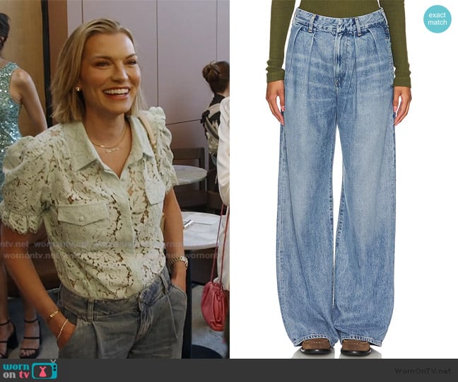 Citizens of Humanity Petra Pleated Wide Leg Jeans worn by Lindsay Hubbard on Summer House