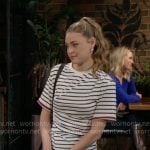 Claire’s striped t-shirt dress on The Young and the Restless