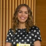 Cleo Wade’s black polka dot jacket and pants on Good Morning America