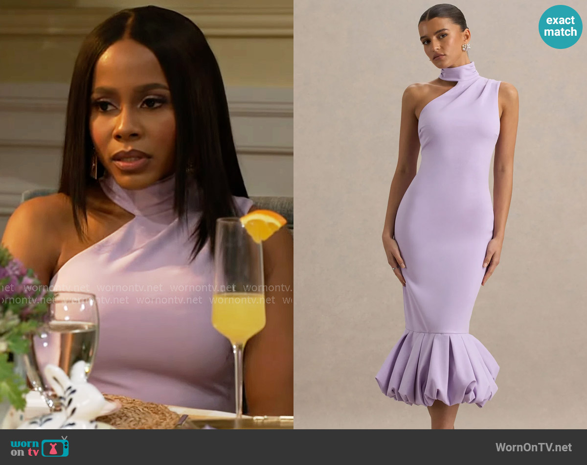 Club L London Sabine Dress in Lilac worn by Hayley Lawson (Marquita Goings) on Beyond the Gates