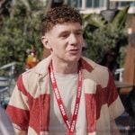 Jacob’s abstract print shirt on Abbott Elementary