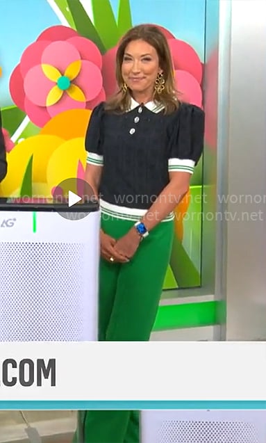 Courtney Cason’s short sleeve knit polo on CBS Mornings