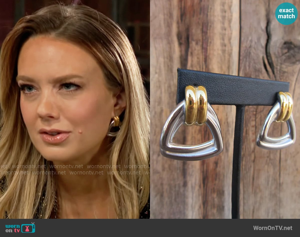 Abby’s triangle earrings on The Young and the Restless