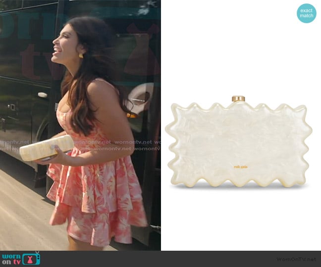 Cult Gaia Paloma Clutch worn by Jo-Ellen Tiberi on The Real Housewives of Rhode Island