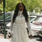 Cynthia’s white lace belted dress on The Real Housewives of Atlanta