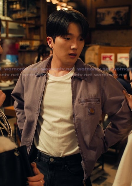 Dae’s purple denim jacket on XO Kitty