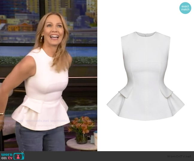 Dalood White Top worn by Jennie Garth on Live with Kelly and Mark