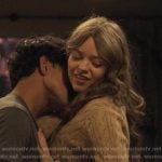 Dani’s beige cable knit sweater on Greys Anatomy