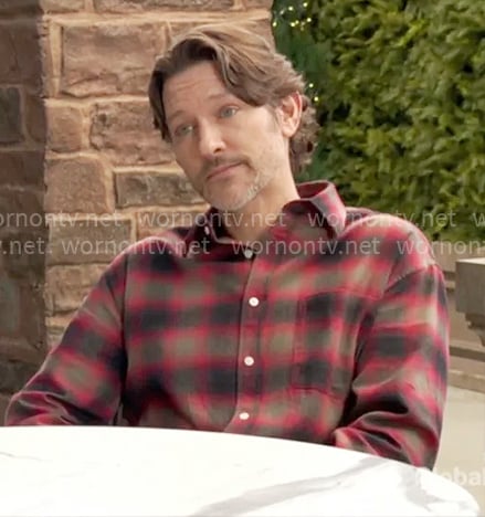 Daniel’s red checked shirt on The Young and the Restless