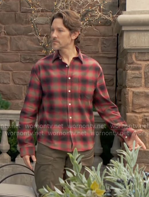 Daniel's red checked shirt on The Young and the Restless
