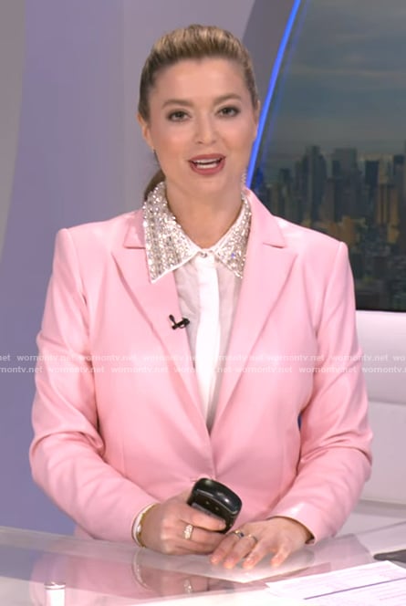 Dani's pink leather blazer on Good Morning America