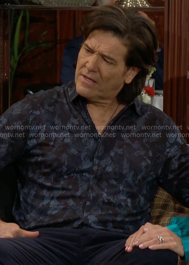 Danny’s blue printed shirt on The Young and the Restless